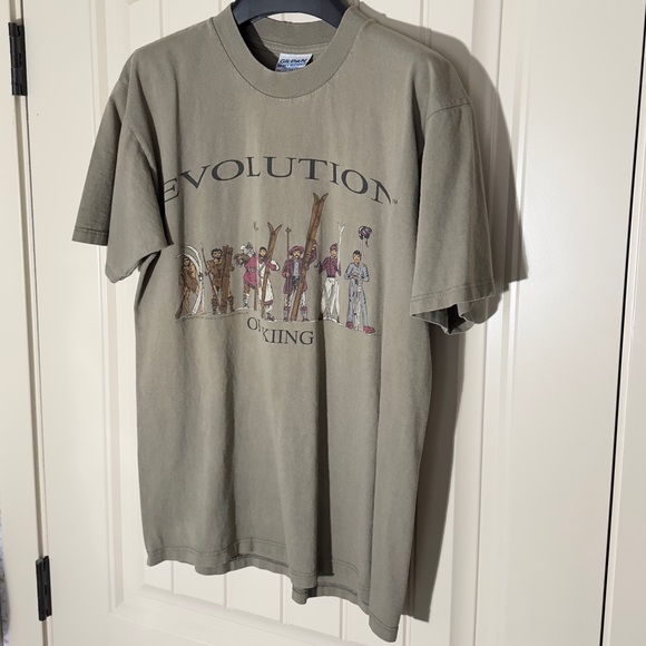 VINTAGE T-SHIRT “EVOLUTION SKIING” 100% COTTON - Picture 5 of 6